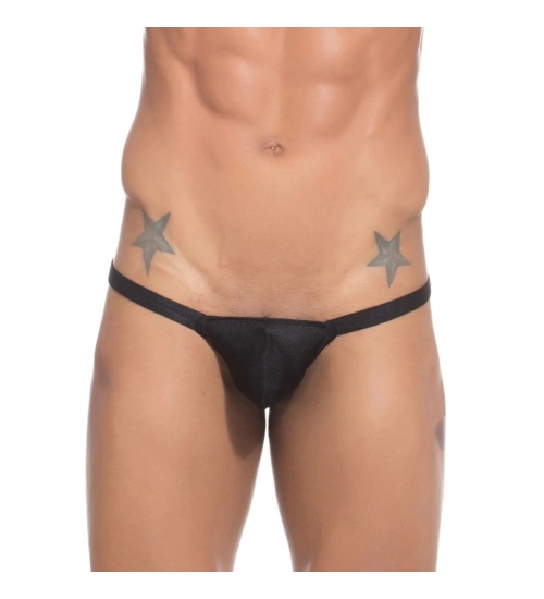Generic Men's Cotton Spandex Handsome Hunk Thong Brief Underwear (Black)