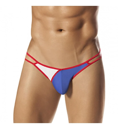 Generic Men's Cotton Spandex Foxy Dude Thongs Underwear (Multi)