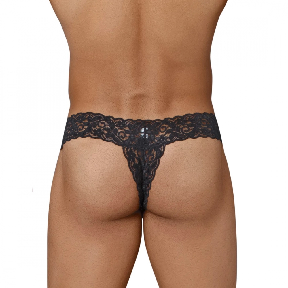 Generic Men's Lycra Blend Lace Lace Underwear G String Style Underwear (Black) Generic Men's Lycra Blend Lace Lace Underwear G String Style Underwear (Black)