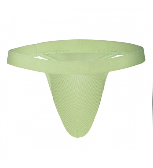 Generic Men's Nylon String Side Briefs Underwear (Wild Green)