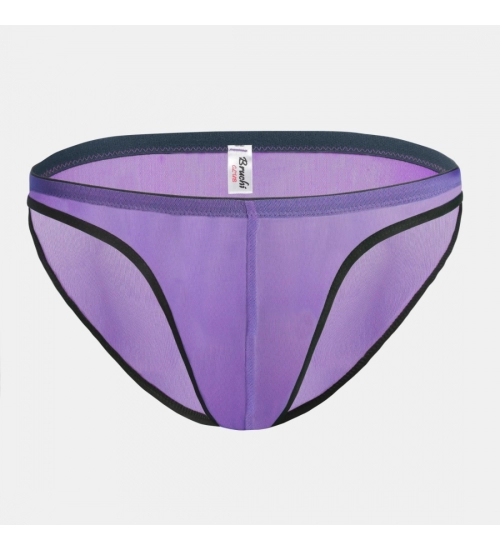 Generic Men's Mesh Power Net Transparent Sexy Brief Underwear (Ultra Violet)