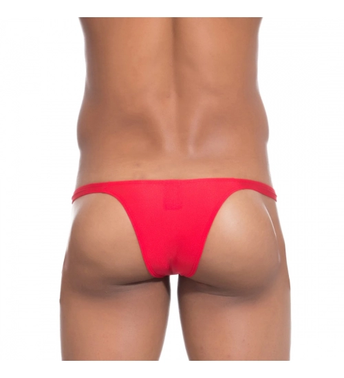 Generic Men's Cotton Spandex Exotic Underwear Underwear (Red)