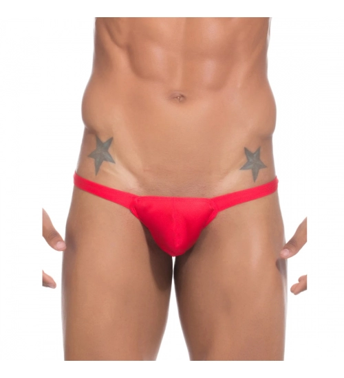 Generic Men's Cotton Spandex Exotic Underwear Underwear (Red)