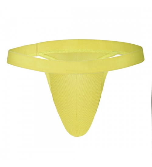 Generic Men's Nylon Side String Trough Thong Underwear (Daisy Yellow)