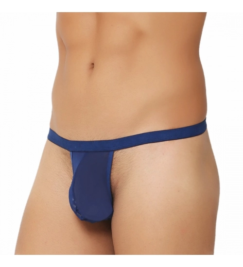 Generic Men's Nylon String Side Briefs Underwear (Blue)