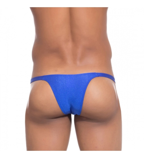 Generic Men's Cotton Spandex G String Thong Brief Underwear (Blue)