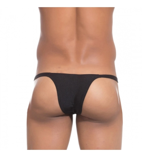 Generic Men's Cotton Spandex Handsome Hunk Thong Brief Underwear (Black)
