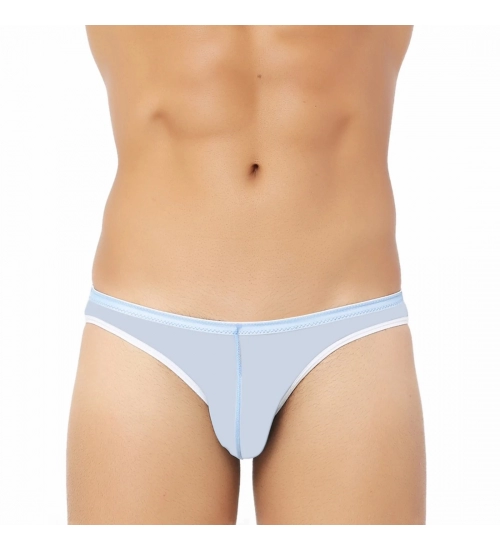 Generic Men's Mesh Sheer Power Net Fabric Sexy Transparent Brief Underwear (Sky Blue)