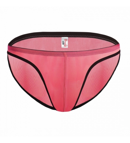 Generic Men's Mesh Power Net Transparent Sexy Brief Underwear (Coral)