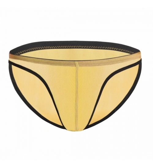 Generic Men's Mesh Power Net Transparent Sexy Brief Underwear (Turmeric Orange)