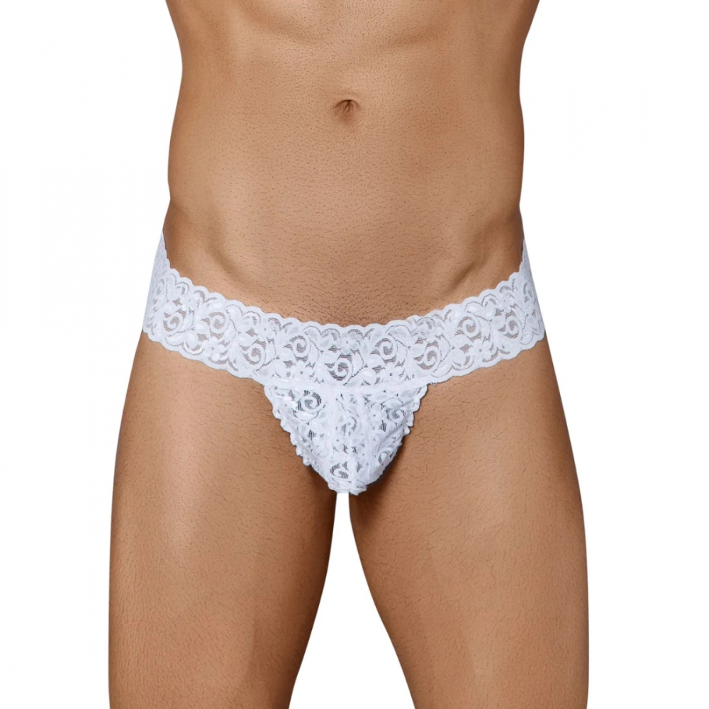 Generic Men's Lycra Blend Lace Lace Underwear G String Style Underwear (White) Generic Men's Lycra Blend Lace Lace Underwear G String Style Underwear (White)