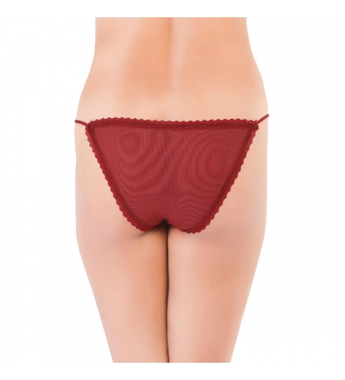 Generic Women's Lycra Low Rise Sleek String (Wine Red)