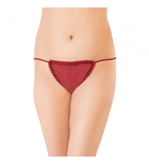 Generic Women's Lycra Low Rise Sleek String (Wine Red)