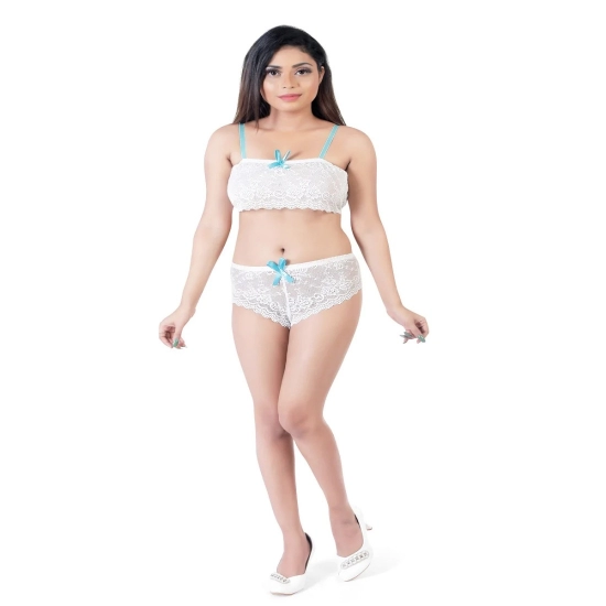 Generic Women's Nylon White Lace Tube Bra And Hipster Panty Lingerie Set (White) Generic Women's Nylon White Lace Tube Bra And Hipster Panty Lingerie Set (White)