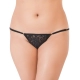 Generic Women's Nylon Spandex Low Waist Lace Peekaboo G String (Black)