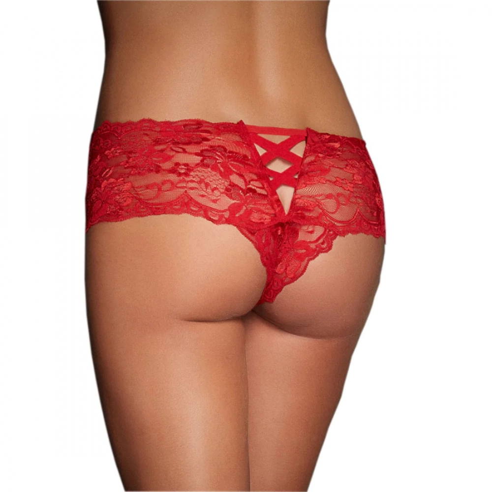 Generic Women's Lace Mid Waist Hipster Lace Panty In Criss Cross Pattern (Red) Generic Women's Lace Mid Waist Hipster Lace Panty In Criss Cross Pattern (Red)