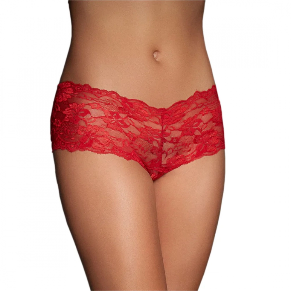 Generic Women's Lace Mid Waist Hipster Lace Panty In Criss Cross Pattern (Red) Generic Women's Lace Mid Waist Hipster Lace Panty In Criss Cross Pattern (Red)