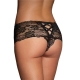 Generic Women's Lace Mid Waist Hipster Panty In Criss Cross Pattern (Black)