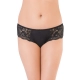 Generic Women's Nylon Low Waist Side Lace Bikini Panty (Black)