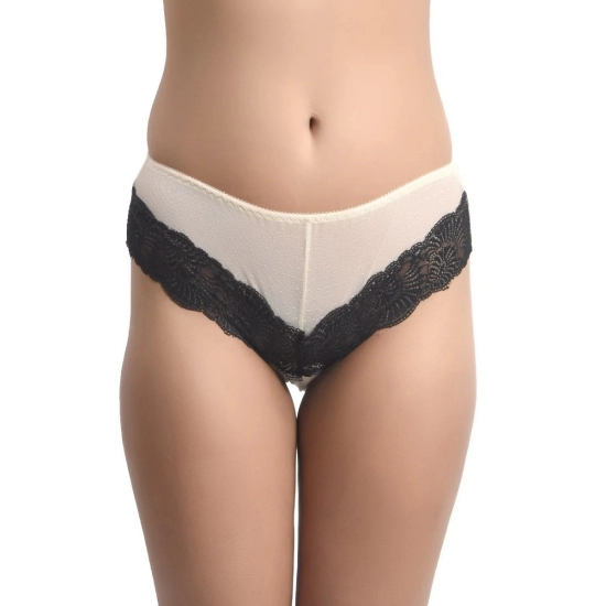 Generic Women's Nylon Sexy Lace Bikini Panty (Nude)