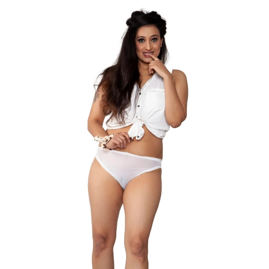Generic Women's Nylon Women Sheer Transparent Panty (White) Generic Women's Nylon Women Sheer Transparent Panty (White)