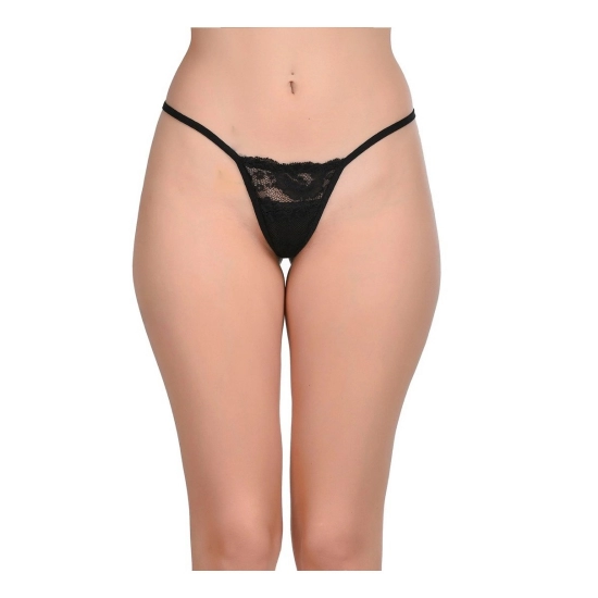 Generic Women's Nylon Spandex Women G String Panty Lace Fabric (Black) Generic Women's Nylon Spandex Women G String Panty Lace Fabric (Black)