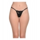 Generic Women's Nylon Spandex Women G String Panty Lace Fabric (Black)
