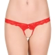 Generic Women's Nylon Spandex Red Floral Crotchless Lingerie G String Style Panty (Red)