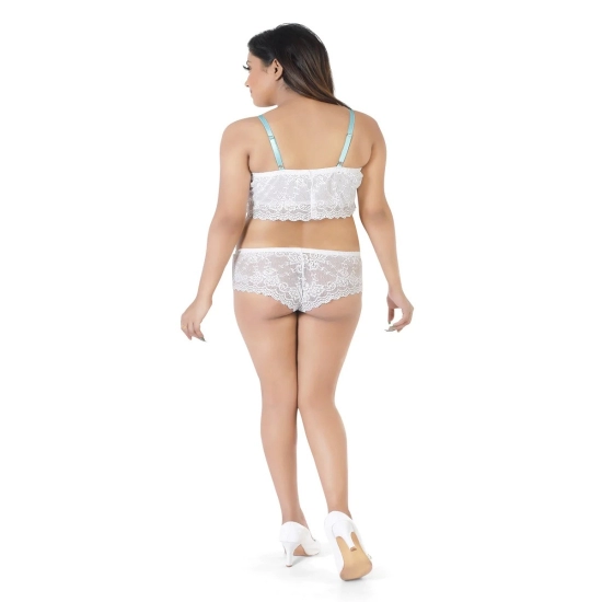 Generic Women's Nylon White Lace Tube Bra And Hipster Panty Lingerie Set (White) Generic Women's Nylon White Lace Tube Bra And Hipster Panty Lingerie Set (White)