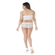 Generic Women's Nylon White Lace Tube Bra And Hipster Panty Lingerie Set (White)