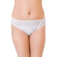 Generic Women's Nylon Spandex Low Waist Mid Sheer Cheeke Thong Panty In White Lace (White) Generic Women's Nylon Spandex Low Waist Mid Sheer Cheeke Thong Panty In White Lace (White)