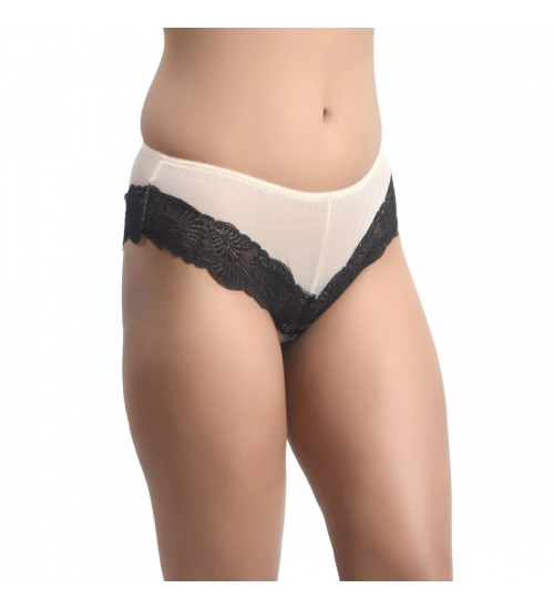 Generic Women's Nylon Sexy Lace Bikini Panty (Nude)