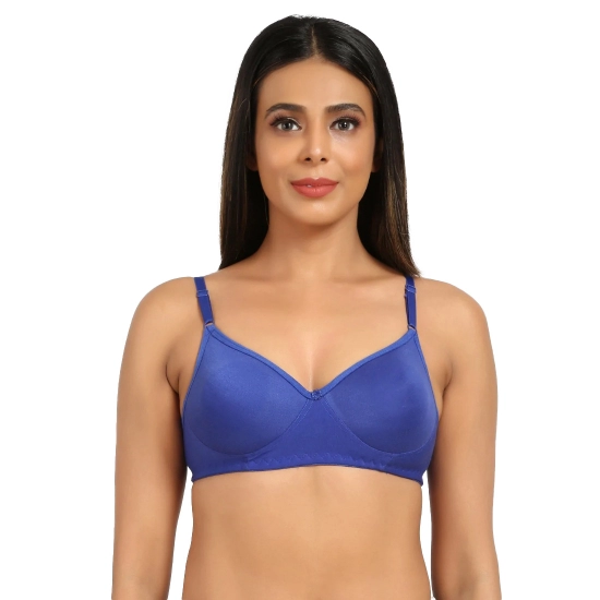 Generic Women's Cotton Blend T Shirt Lightly Padded Bra (Blue) Generic Women's Cotton Blend T Shirt Lightly Padded Bra (Blue)