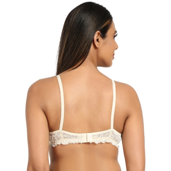 Generic Women's Cotton Blend Lightly Padded T Shirt Bra With Lace (Grey) Generic Women's Cotton Blend Lightly Padded T Shirt Bra With Lace (Grey)