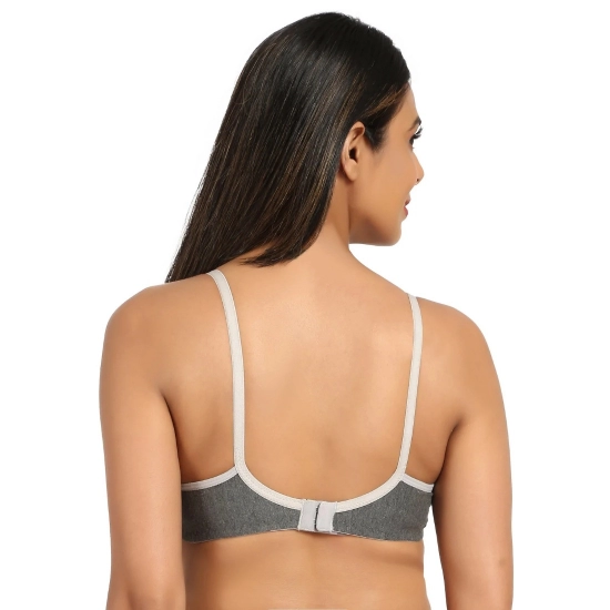 Generic Women's Cotton Blend T Shirt Lightly Padded Three Fourth Coverage Bra (Grey)
