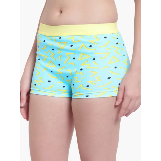 Generic Women's Cotton Printeded Boyshorts Panty (Light Blue)
