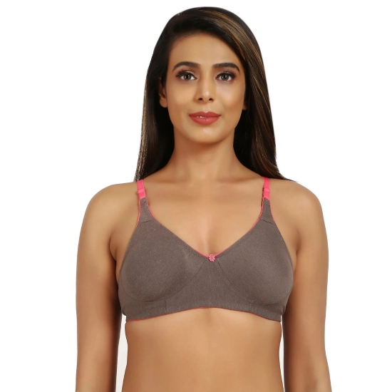 Generic Women's Cotton Blend Non Padded T Shirt Bra (Brown) Generic Women's Cotton Blend Non Padded T Shirt Bra (Brown)