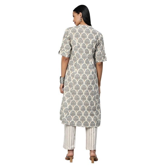 Generic Women's Khadi Printed Regular Kurti (Off White, Cream, Khadi)