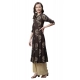 Generic Women's Rayon Printed Foil Print A Line Kurti (Coffee, Rayon)