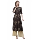 Generic Women's Rayon Printed Foil Print A Line Kurti (Coffee, Rayon)