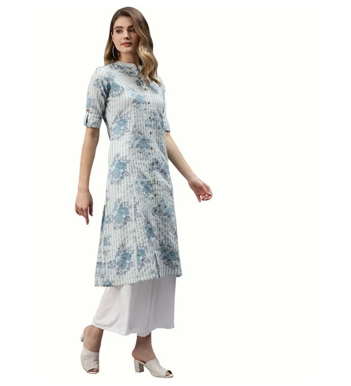 Generic Women's Cotton Printed A Line Kurti (Off White, Cotton) Generic Women's Cotton Printed A Line Kurti (Off White, Cotton)