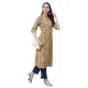 Generic Women's Cotton Printed Straight Kurti (Yellow, Cotton)
