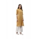 Generic Women's Cotton Printed Straight Kurti (Mustard, Cotton)