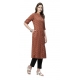 Generic Women's Cotton Printed Flex Kurti (Maroon, Cotton)
