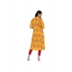 Generic Women's Khadi Printed A Line Kurti (Yellow, Khadi)