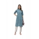 Generic Women's Cotton Printed Straight Kurti (Sea Green, Cotton)