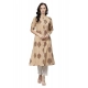 Generic Women's Cotton Printed A Line Kurti (Beige, Cotton)