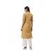 Generic Women's Cotton Printed Straight Kurti (Mustard, Cotton)