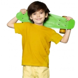 Generic Boys Cotton Plain Half Sleeve TShirt (Yellow)
