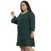 Generic Women's Crepe Solid Knee Length Fit and Flare Dress (Green)